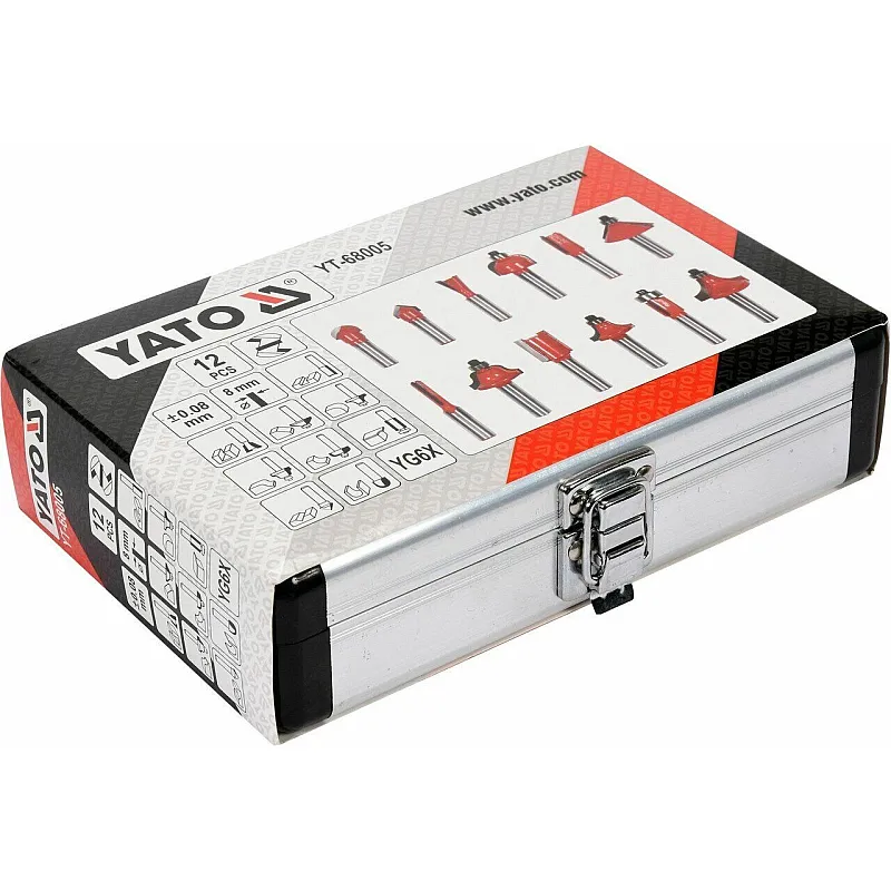 Фрези по дереву Yato 8 мм, 12 шт (YT-68005) фото