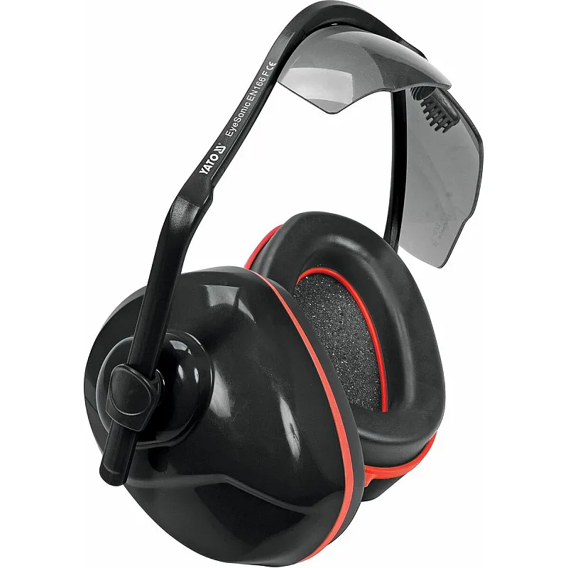 Наушники противошумные комбинированные с защитными очками затемненные YATO (YT-74635) фото