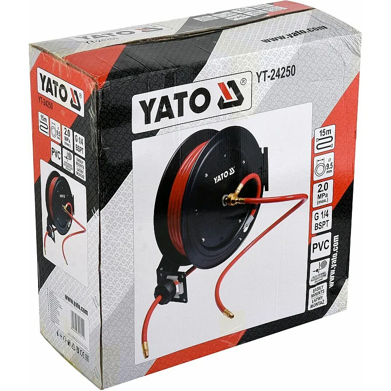 Шланг пневматичний ПВХ на бобіні Yato YT-24250 фото
