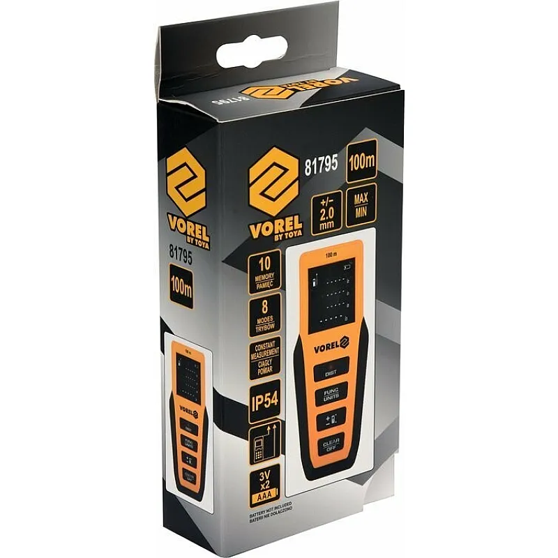 Дальномер лазерный VOREL 0.2х100 м (81795) фото