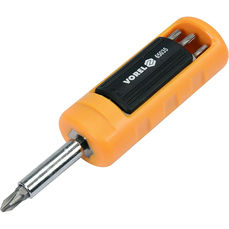 Викрутка-тримач з набором насадок VOREL 60х25 мм., HEX-1/4 (65035) фото