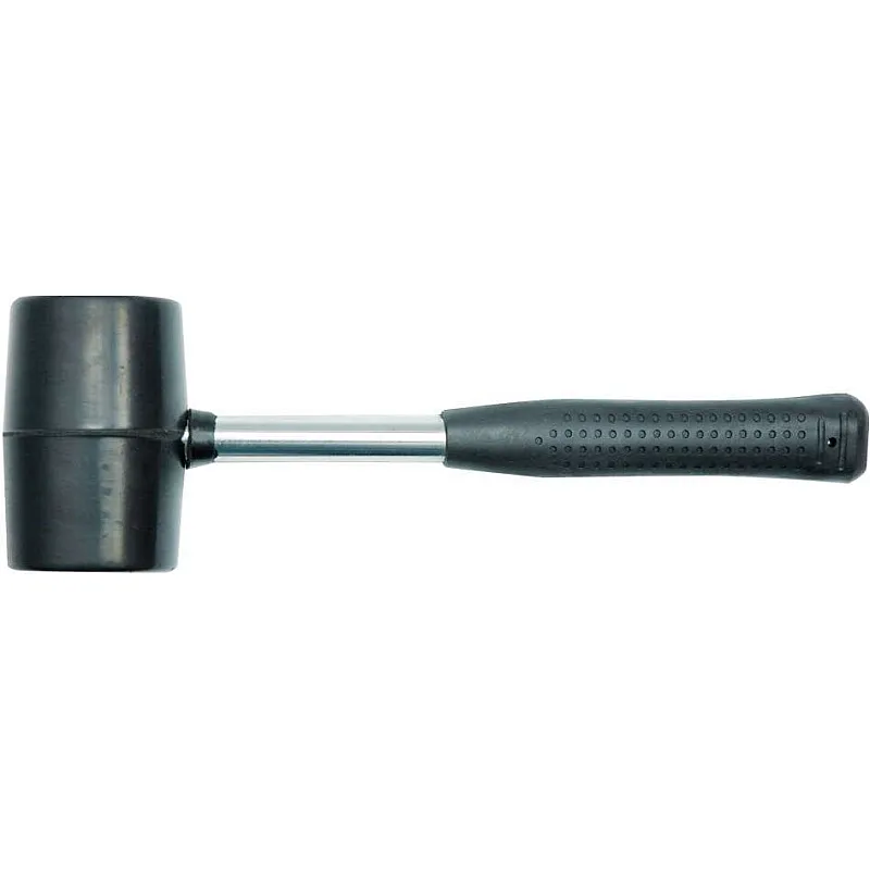 Киянка гумова VOREL 50 мм, 410 г з металевою ручкою (33557) фото