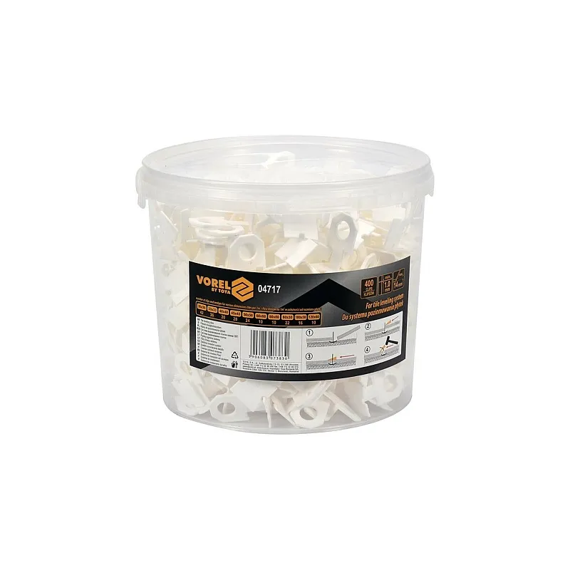 Клипсы для выравнивания плитки VOREL 1 мм, 14 мм, 400 шт. (04717) фото