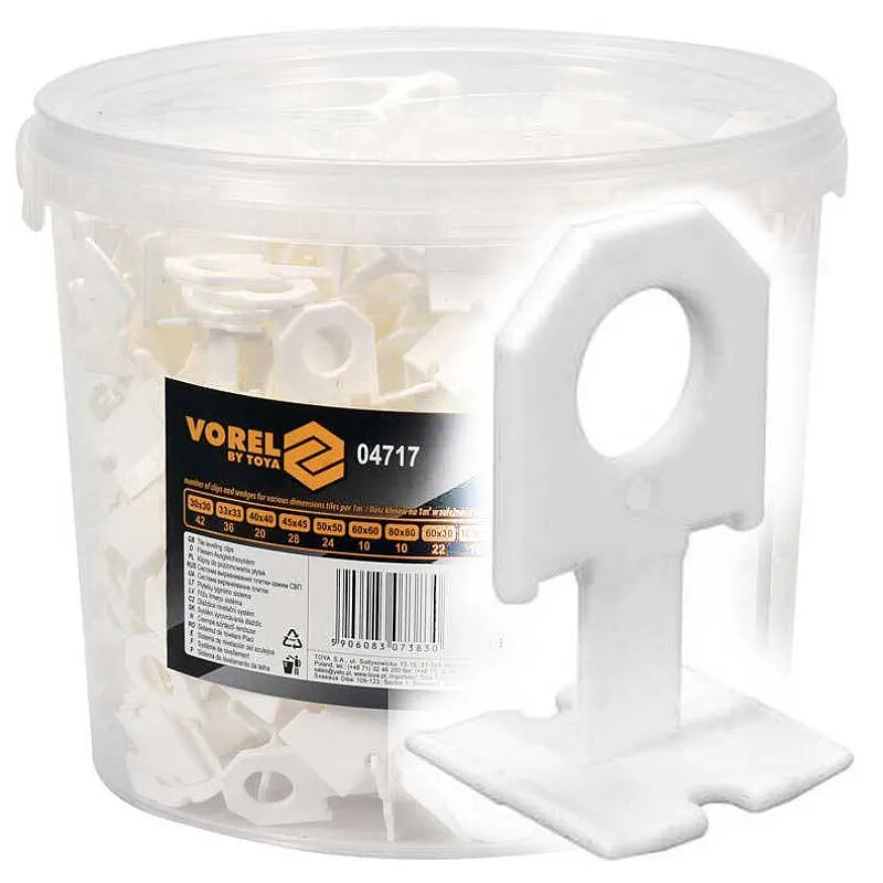 Клипсы для выравнивания плитки VOREL 1 мм, 14 мм, 400 шт. (04717) фото