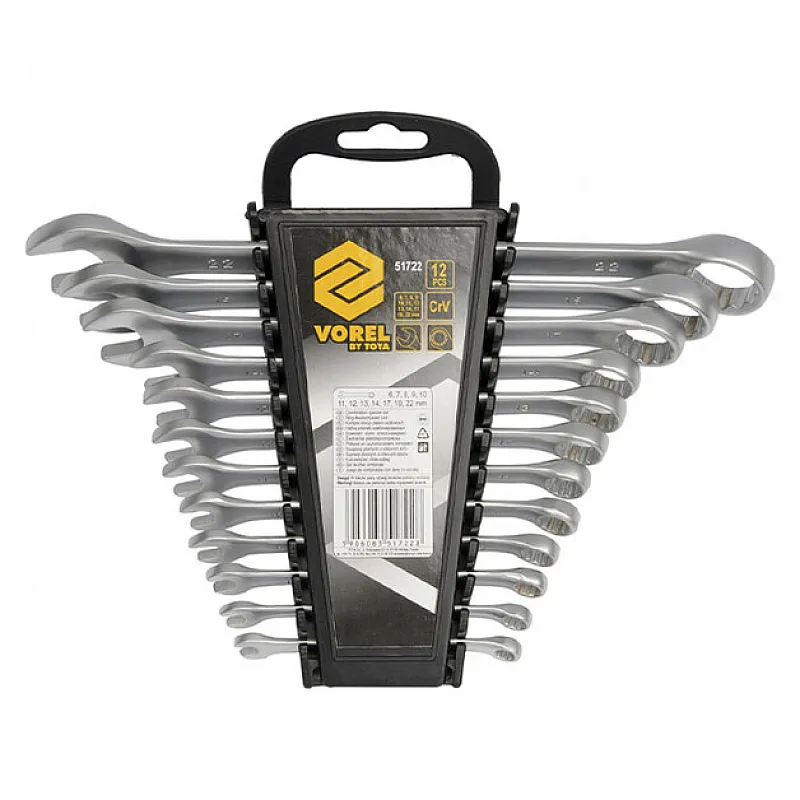 Набір ключів ріжково-накидних VOREL 51722 фото