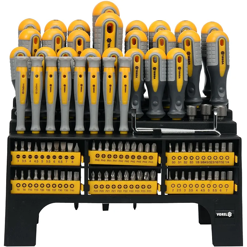 Набір викруток та викруткових насадок VOREL 100 шт. (60750) фото