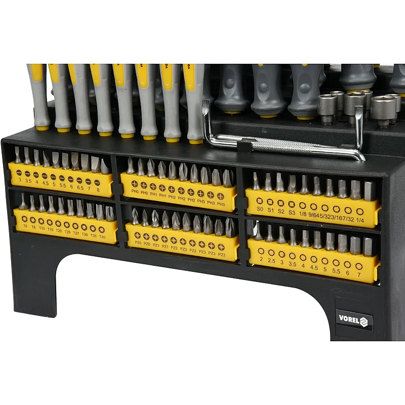 Набір викруток та викруткових насадок VOREL 100 шт. (60750) фото