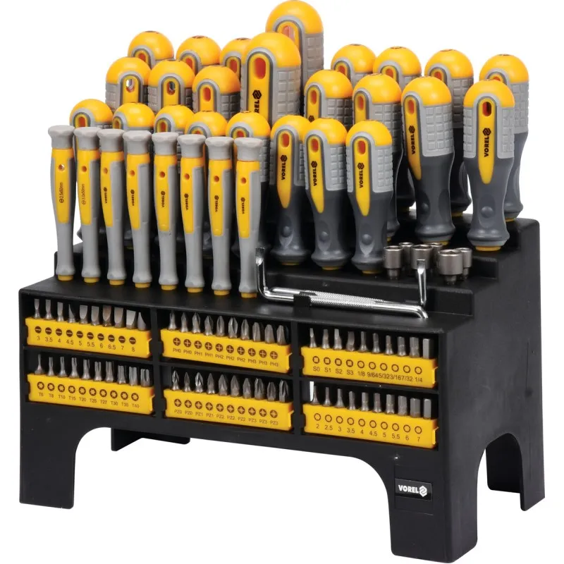 Набір викруток та викруткових насадок VOREL 100 шт. (60750) фото