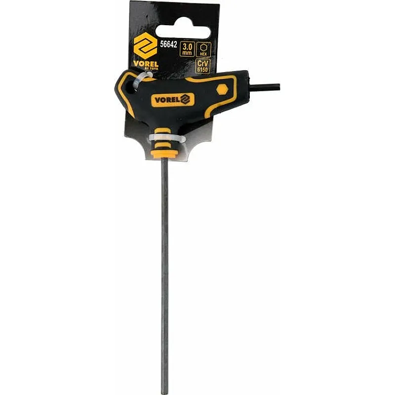 Шестигранний ключ VOREL HEX 3x100x72 мм, Cr-V 6150 (56642) фото