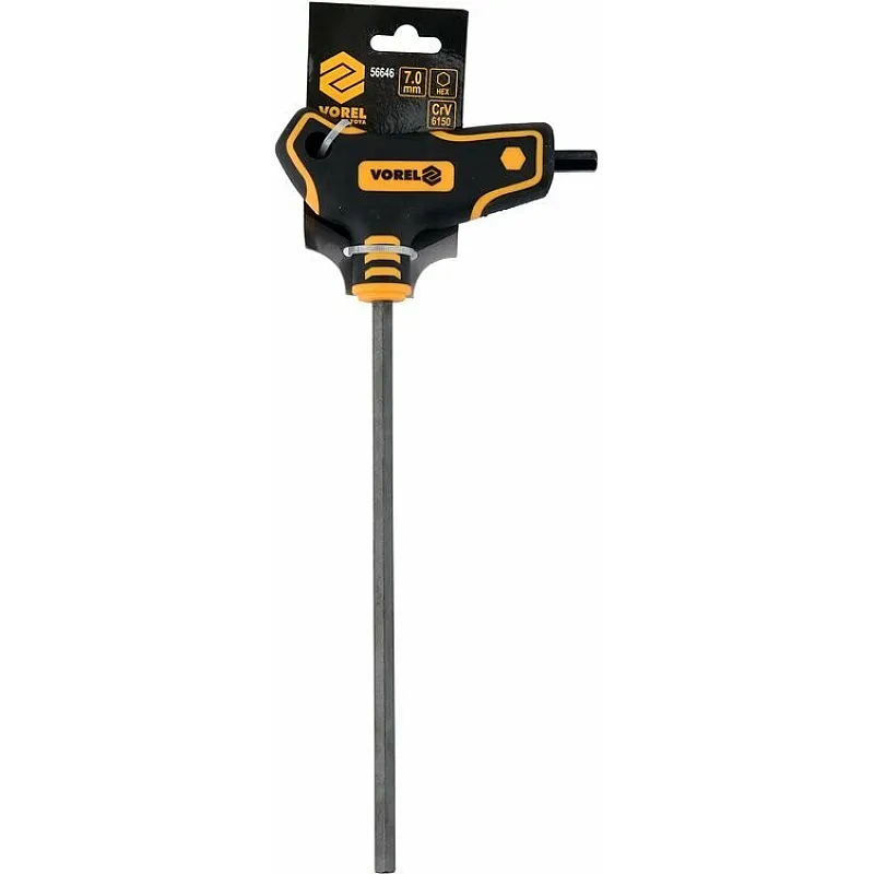 Шестигранний ключ VOREL HEX 7x200x111 мм, Cr-V 6150 (56646) фото