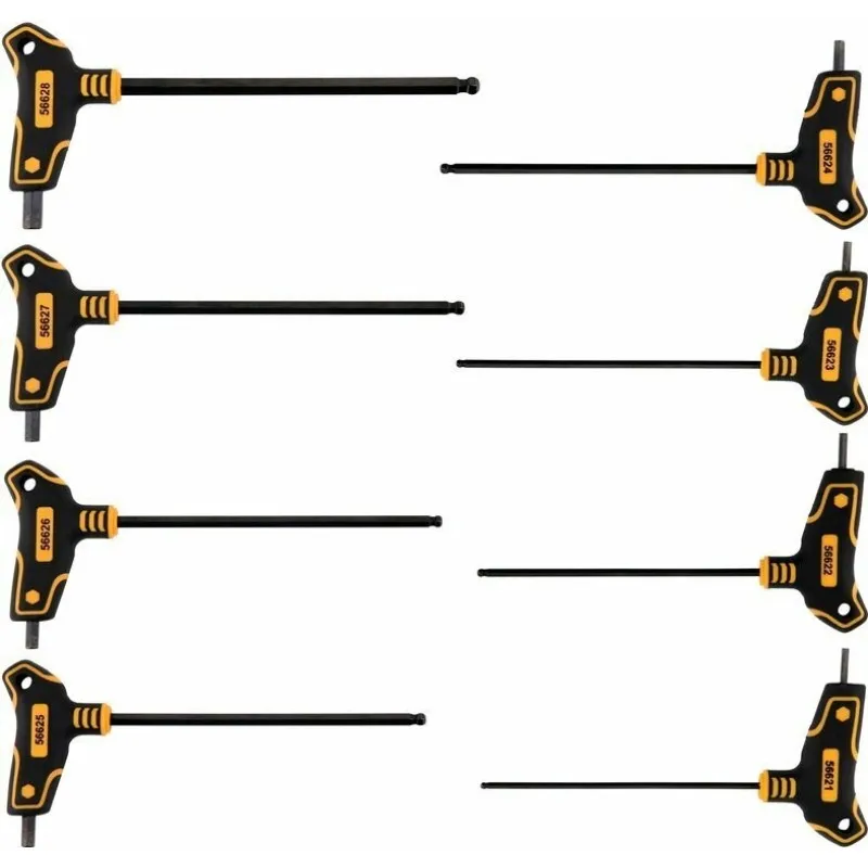 Набір ключів шестигранних із кульовим наконечником VOREL HEX 2.5х10х100х200 мм 8 шт (56629) фото
