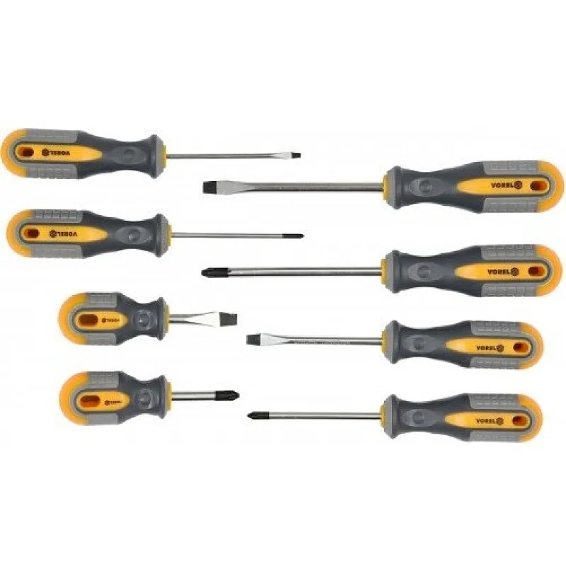 Набір викруток VOREL SL, PH, Cr-V 8 шт. (60782) фото