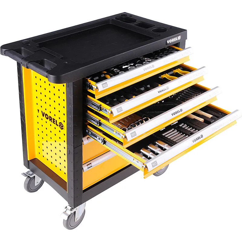 Інструментальний візок з набором інструменту VOREL 177 шт CrV (58540) фото