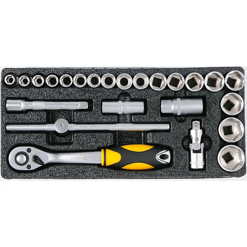 Інструментальний візок з набором інструменту VOREL 177 шт CrV (58540) фото