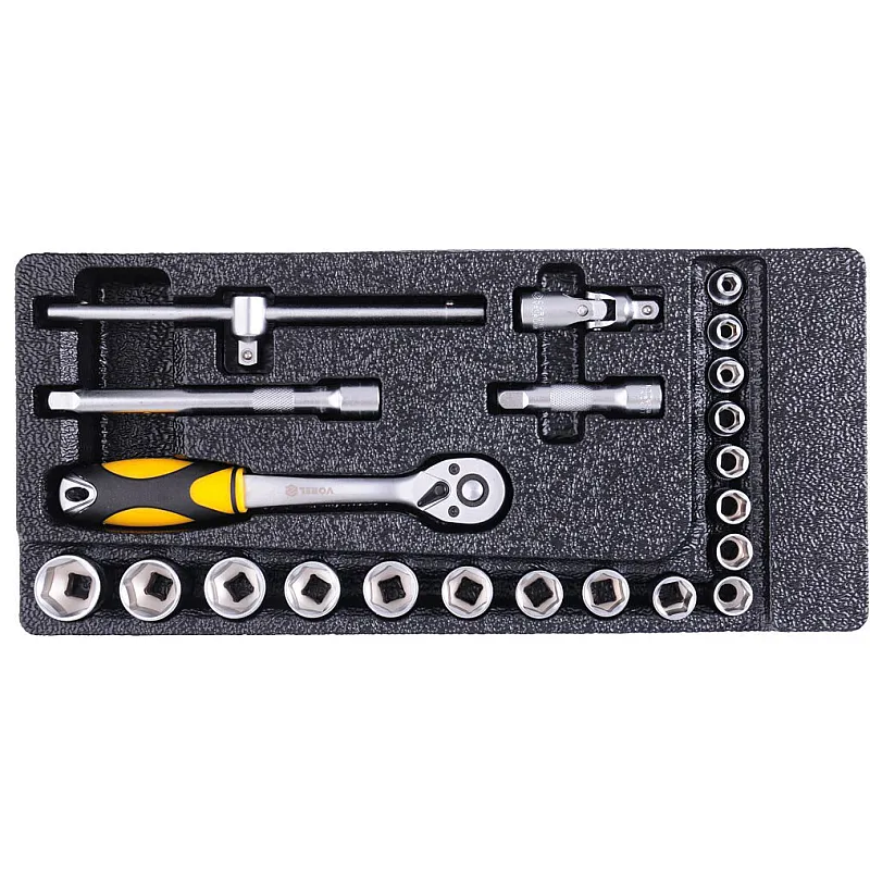 Інструментальний візок з набором інструменту VOREL 177 шт CrV (58540) фото