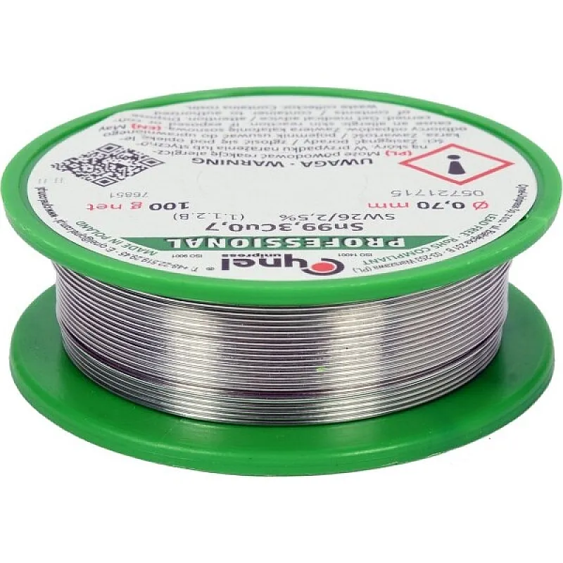 Припій без свинцю VOREL CYNEL 0,7 мм 100 г (76851) фото