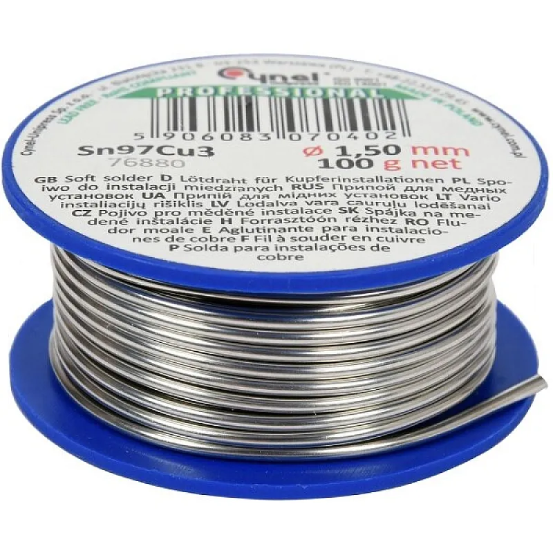 Припій для паяння міді VOREL CYNEL 1.5 мм 100 г (76880) фото