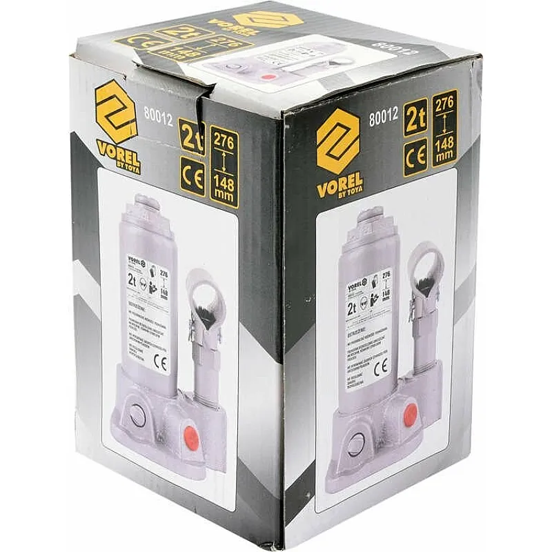 Домкрат гідравлічний пляшковий VOREL 2 т 148х276 мм (80012) фото