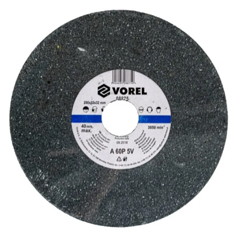 Коло для точила VOREL, 200х31.75х30 мм дрібнозернисте (8875) фото