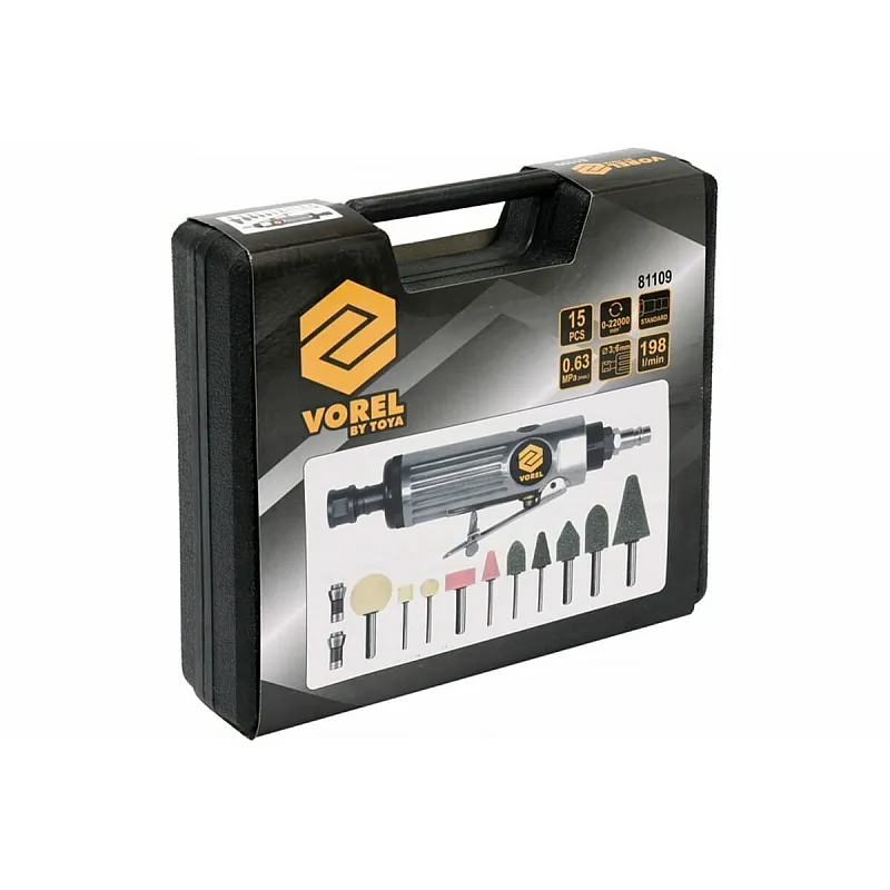 Пневматична шліфувальна машина пряма VOREL (81109) фото