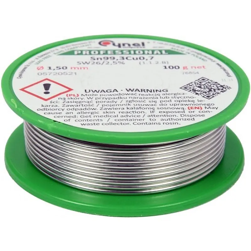 Припой без свинца VOREL CYNEL 1,5 мм 100 г (76854) фото