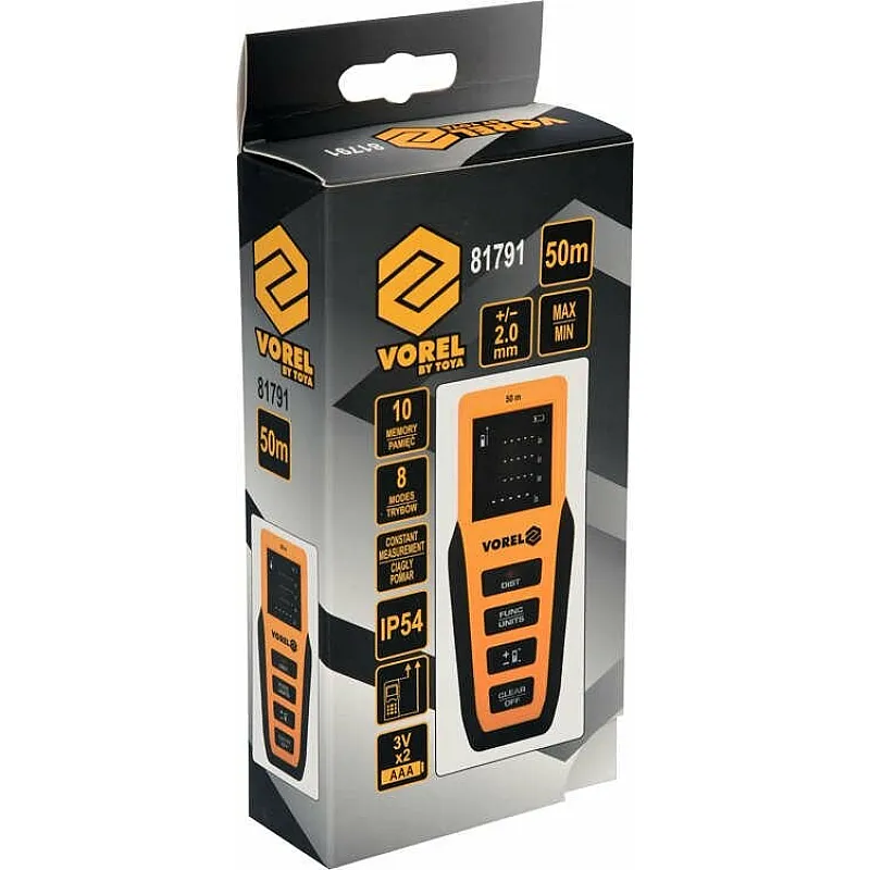 Дальномер лазерный VOREL 0.2х50 м (81791) фото