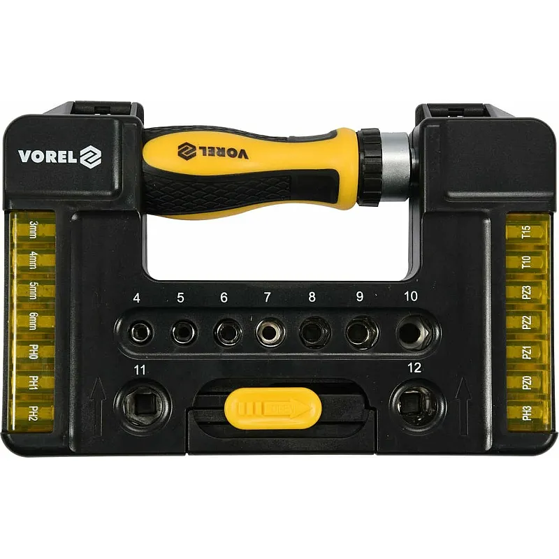 Викрутка реверсивна VOREL 1/4 38 елементів (65023) фото