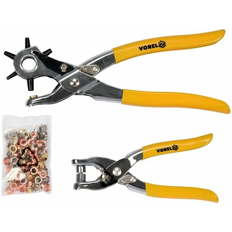 Дирокол та щипці для люверсів з люверсами для шкіряних виробів VOREL, 5 мм (43603) фото