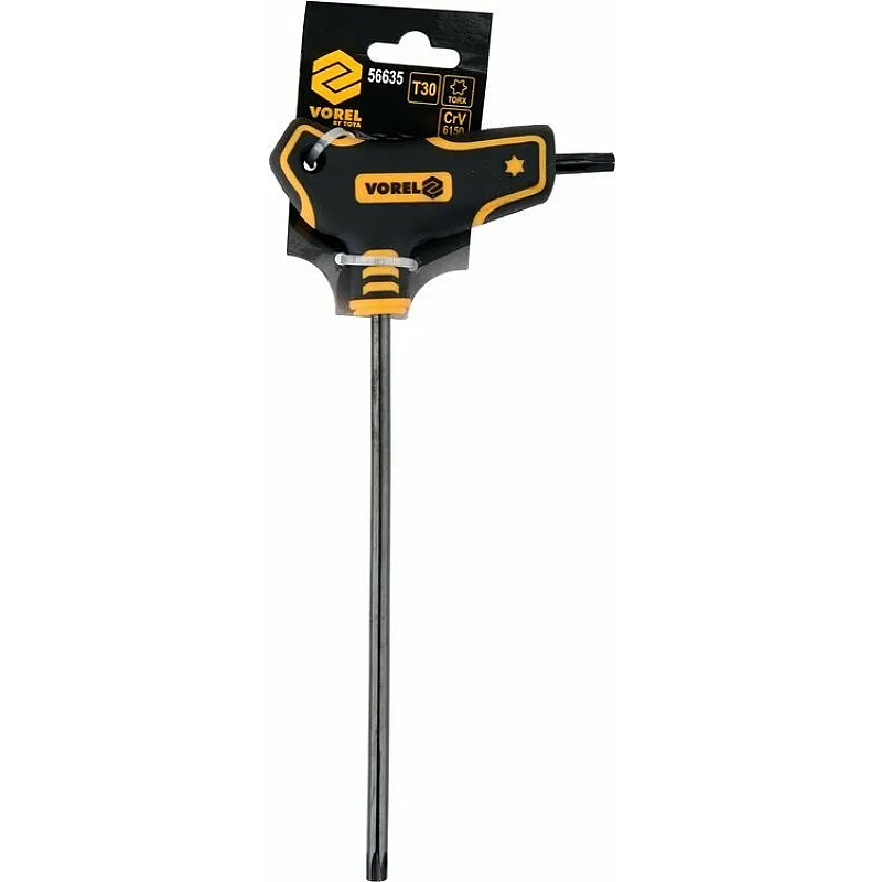 Ключ VOREL TORX Т30x150x90 мм, Cr-V 6150 (56635) фото
