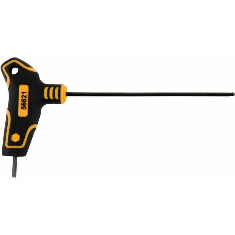 Ключ шестигранний з кульовим наконечником VOREL HEX 2.5x100x71 мм, Cr-V 6150 (56621) фото