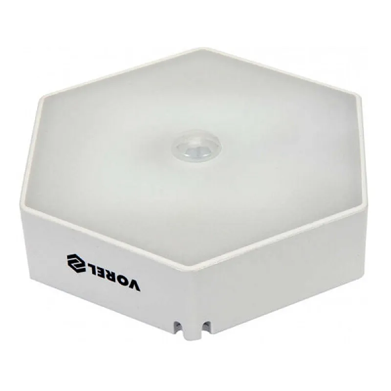 Лампа нічна з датчиком руху VOREL 3х ААА, 1 Вт, 50 Lm, з магнітом (82831) фото