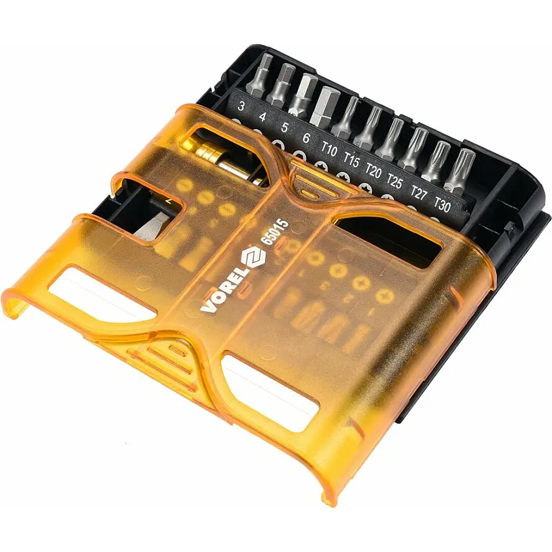 Насадки викруткові VOREL TORX T10-T30, HEX H3-H6, SL4-SL7, PH1-PH3, PZ1-PZ3 - HEX 1/4 (65015) фото