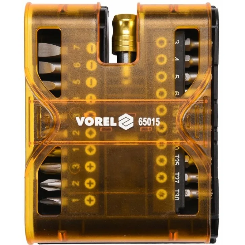 Насадки викруткові VOREL TORX T10-T30, HEX H3-H6, SL4-SL7, PH1-PH3, PZ1-PZ3 - HEX 1/4 (65015) фото