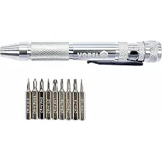 Викрутка реверсивна VOREL 9 насадок (64400)