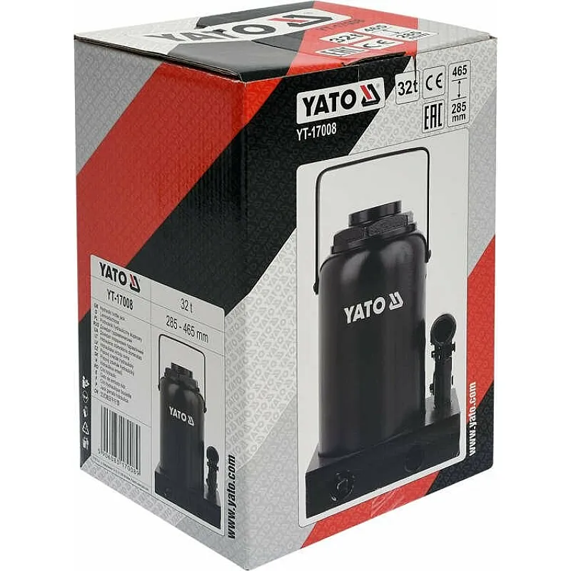 Домкрат гидравлический бутылочный Yato 32 т 285х465 мм (YT-17008) фото