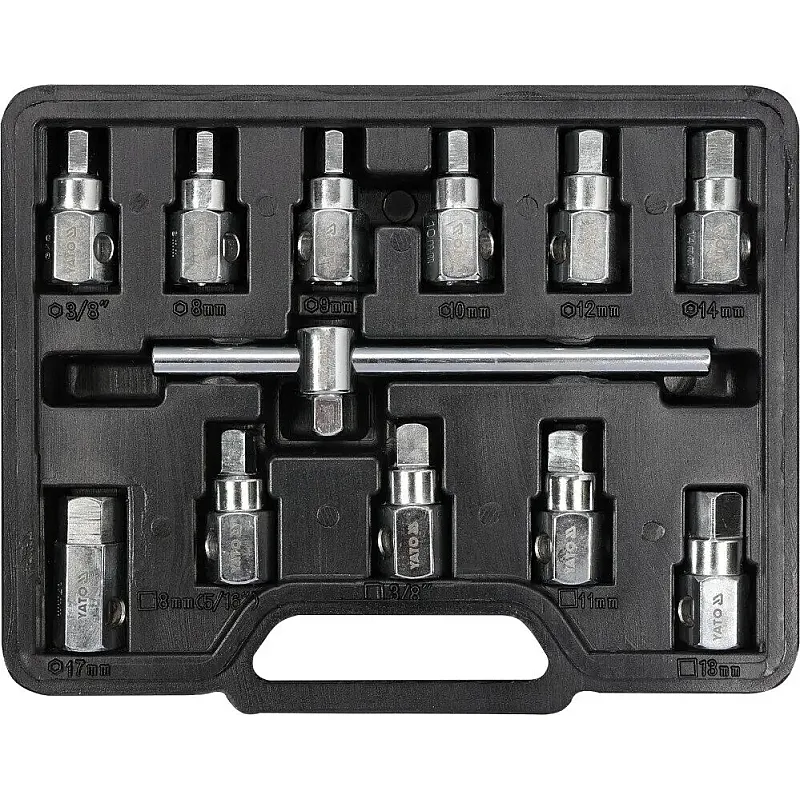 Ключі для зливних пробок в автомобілях Yato 3/8, 12 шт. (YT-0600) фото