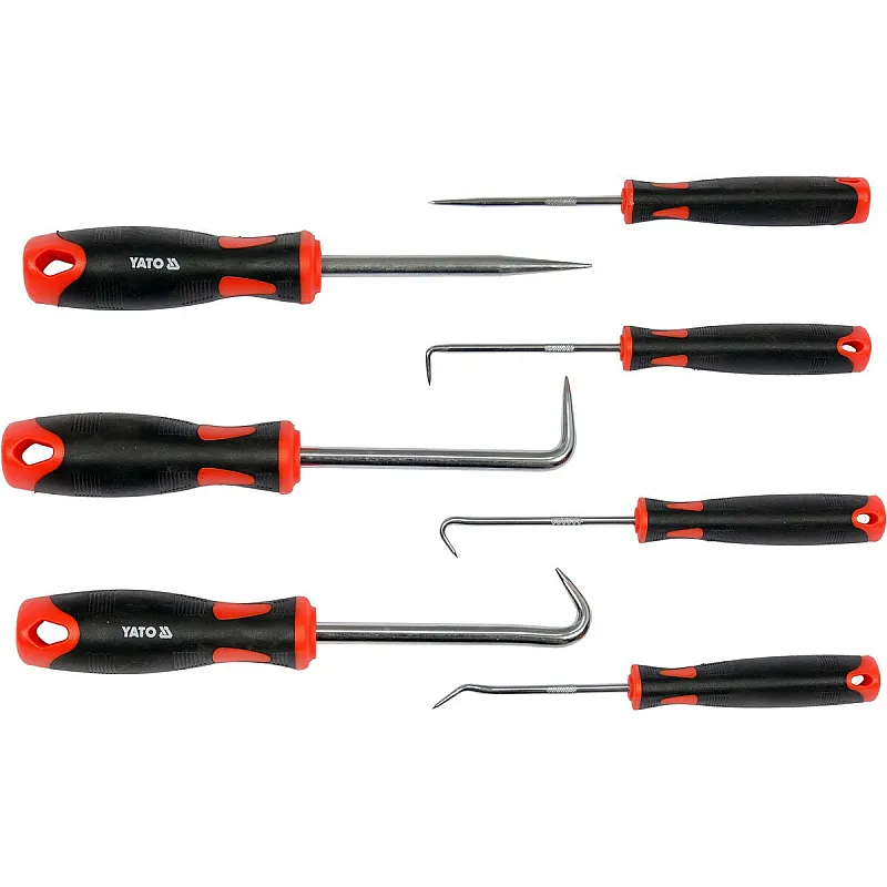 Крючки с наконечниками разной формы YATO и шило, 7 шт (YT-08425) фото