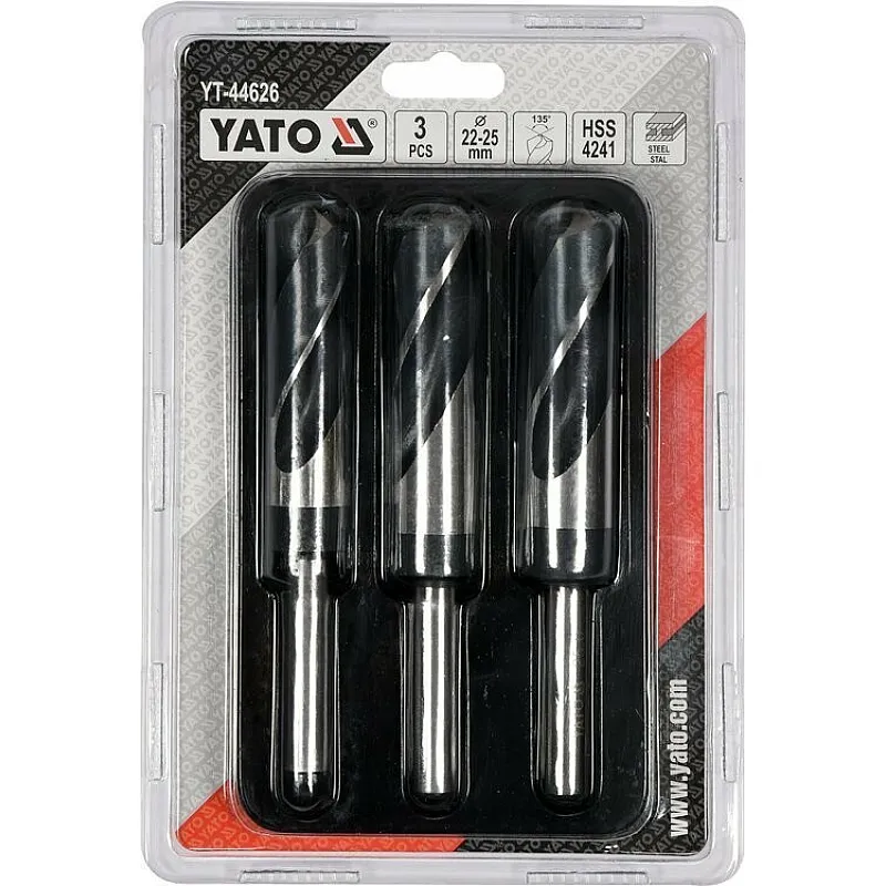Набор сверл по металлу Yato 22х24х25х75х150 мм, HSS 4241 (YT-44626) фото