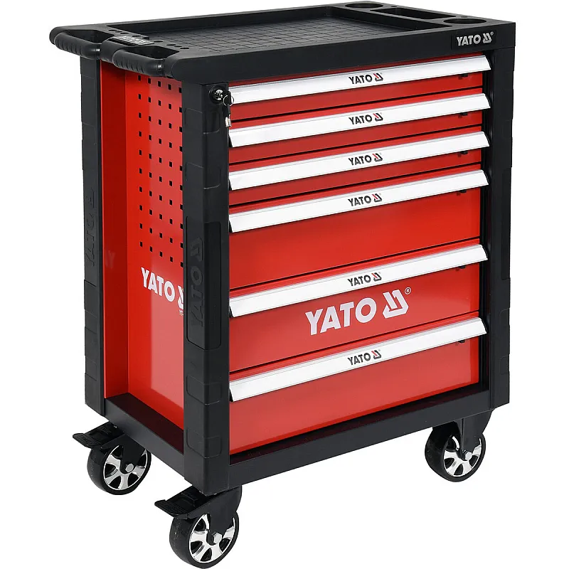Шафа з інструментами YATO на колесах, 6 ящиків, 975x765x465 мм, набір 177 шт. (YT-55300) фото