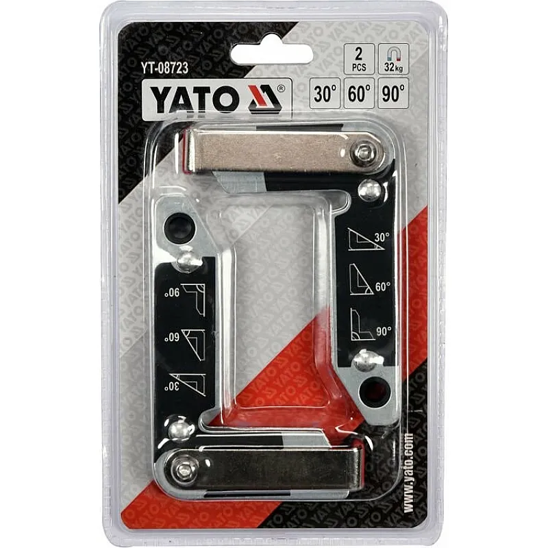 Магнітні куточки Yato сила вміст 32 кг, 2 шт. (YT-08723) фото