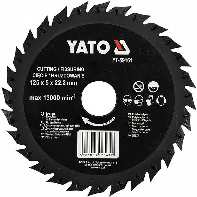 Диск-фреза відрізний YATO YT-59161 фото