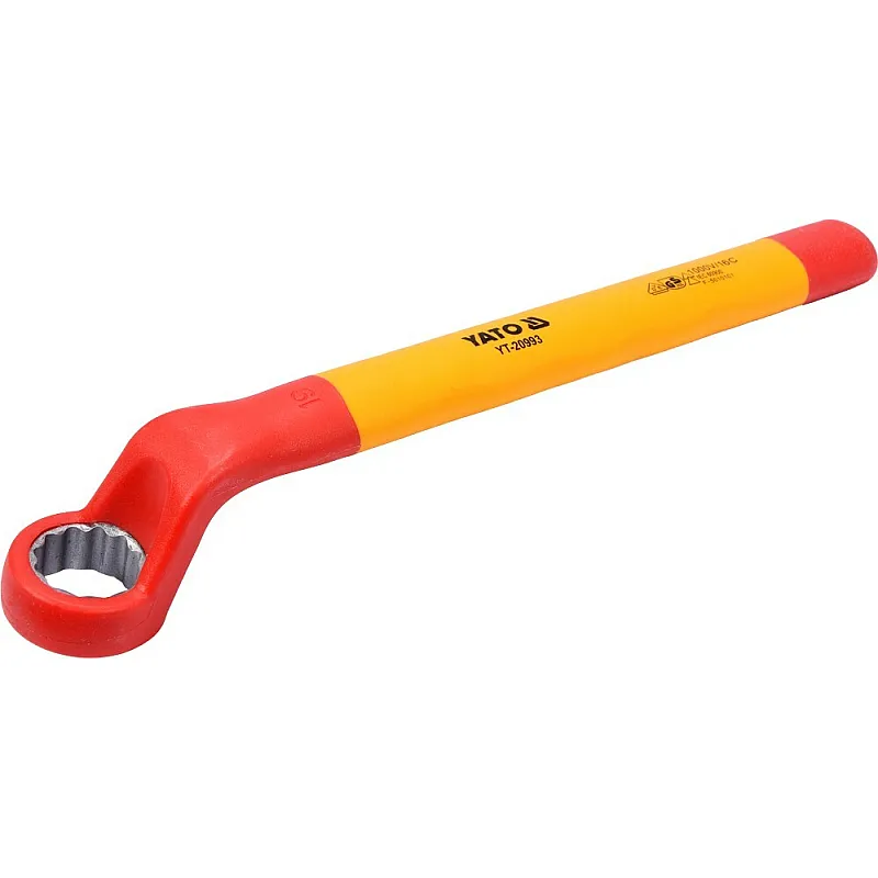 Ключ накидний Yato вигнутий 19мм VDE (YT-20993) фото