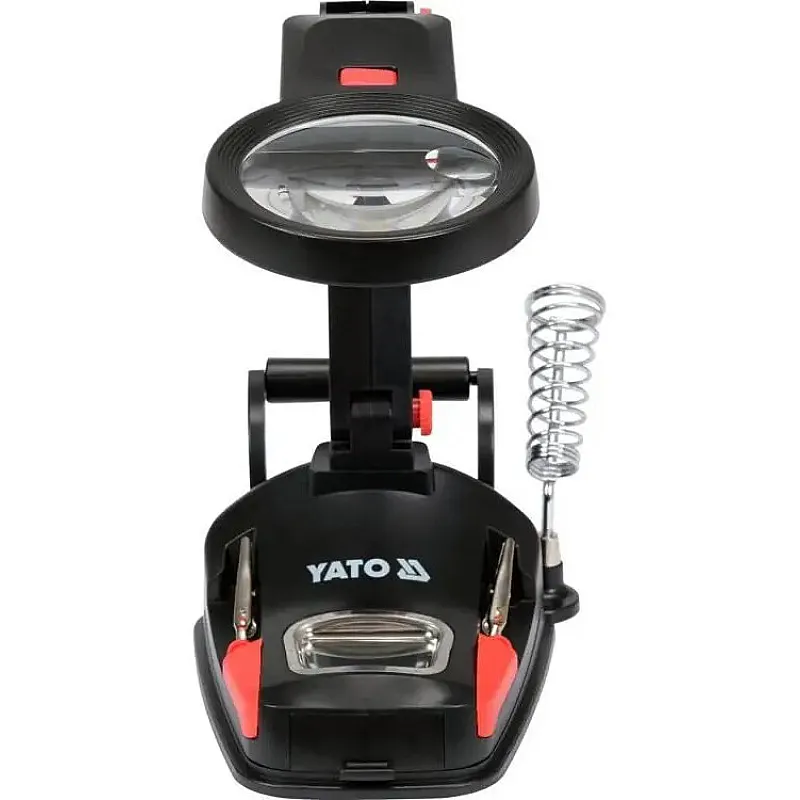 Лупа складана Yato на підставці з двома лінзами та світлодіодним підсвічуванням (YT-73861) фото