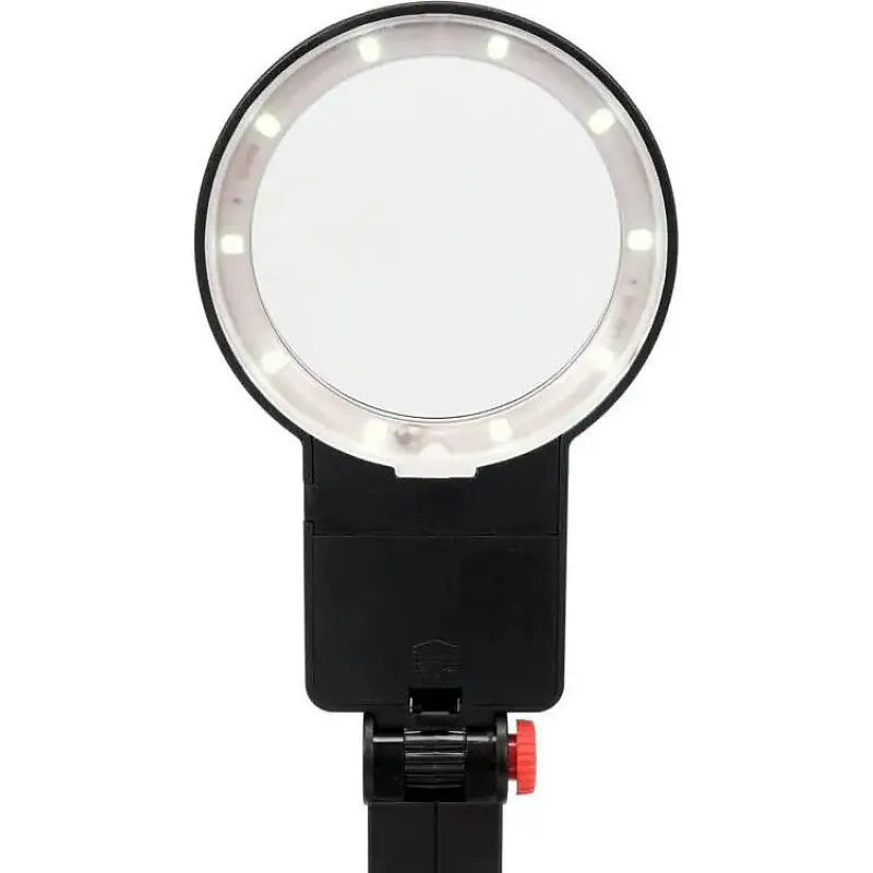 Лупа складана Yato на підставці з двома лінзами та світлодіодним підсвічуванням (YT-73861) фото