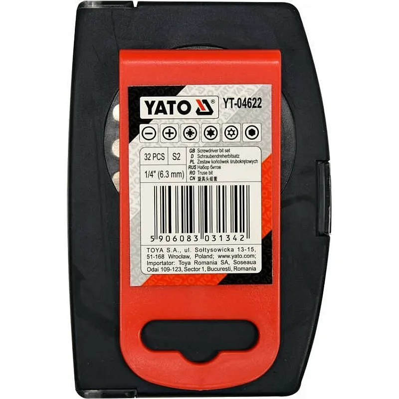 Набір викруткових насадок YATO 1/4 32 шт. (YT-04622) фото