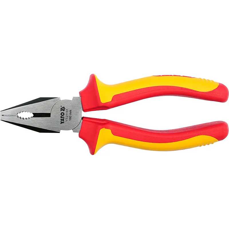 Плоскогубці комбіновані електромонтажні Yato із ізольованими ручками 1000V 160 мм (YT-21151) фото