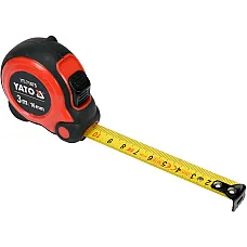 Рулетка Yato (YT-71075) 3 м x 16 мм, сталевою стрічкою, нейлоновим покриттям, подвійним блокуванням