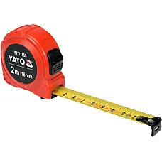 Рулетка Yato (YT-71150) 2 м x 16 мм, сталевою стрічкою, нейлоновим покриттям, подвійним блокуванням