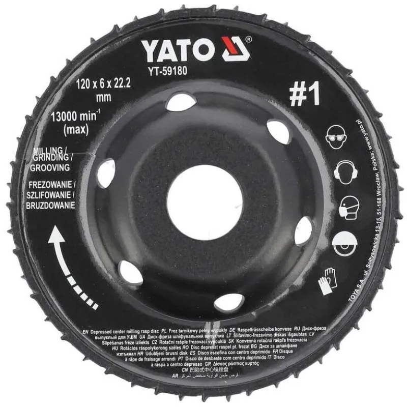 Диск-фреза опуклий Yato 120х22.2 мм, 16/6 мм (YT-59180) фото