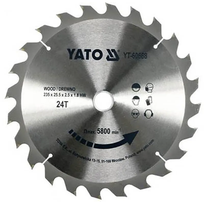 Диск пильный по дереву YATO 235х30 мм (YT-60688) фото